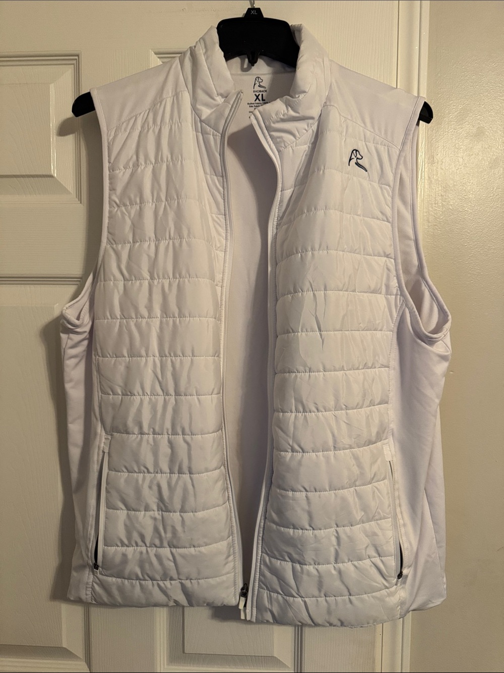 Rhoback White Quilted Men's Vest with Stand Collar